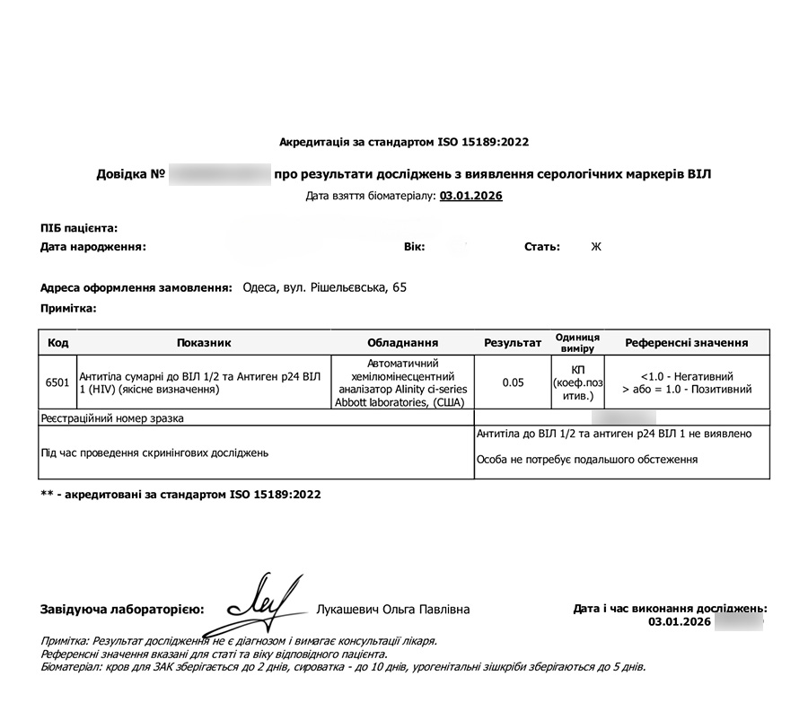 Translation: HIV negative