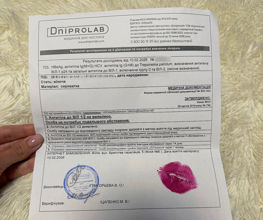 Translation: HIV negative